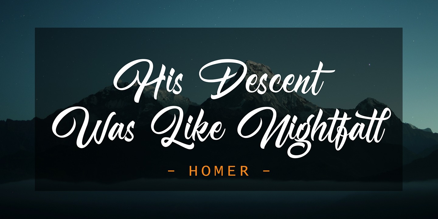 Beispiel einer Nightfall Script Regular-Schriftart